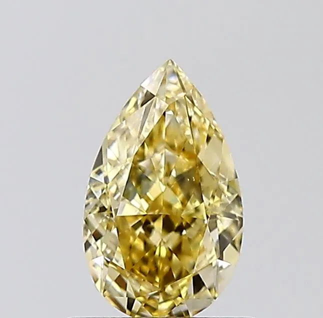 0.90ct Pear Natural Diamond (Colour Fancy Intense Yellow, Clarity VS2, GIA Certified)