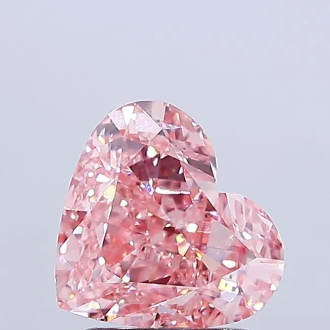 2.18ct Heart Lab Grown Diamond (Colour Fancy Vivid Pink, Clarity VS1, IGI Certified)