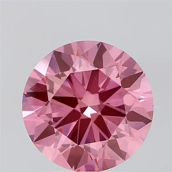 3.00ct Round Lab Grown Diamond (Colour Fancy Vivid Pink, Clarity VS1, Cut ID, IGI Certified)