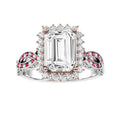 Emerald Cut Natural Diamond Bridal Ring — down