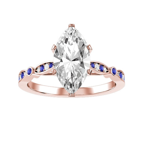 Marquise Lab-grown Diamond Bridal Ring — down