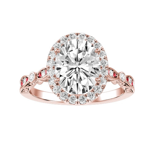 Oval Lab-grown Diamond Bridal Ring — down