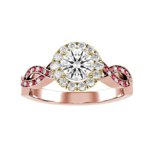 Round Lab-grown Diamond Bridal Ring — down